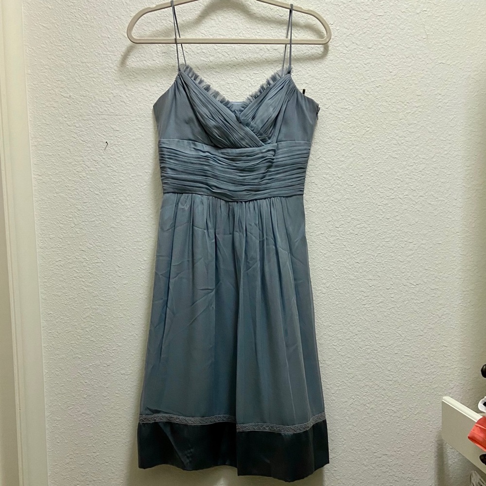 🆕 Spaghetti Strap Dress w/ Banded Waist - Two Tones of Teal - Picture 5 of 7